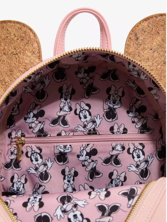 Loungefly Disney Minnie Mouse Corkboard Pin Display Ears Mini Backpack with Pin